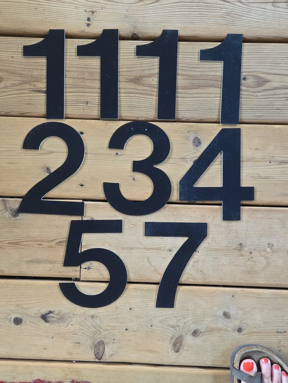 Lot (9) Black Modern House Numbers Wall Decor - Set of Numerals